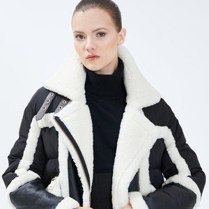 Nicole Benisti Small Leather Shearling Puffer Jacket - NEW with Tags!
